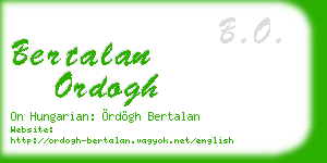 bertalan ordogh business card