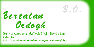 bertalan ordogh business card